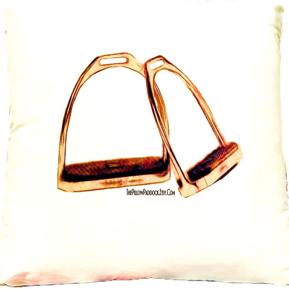 The Vintage Hunt Seat Equestrian themed 18x18 English pillow cover only!! Soft - Picture 5 of 10